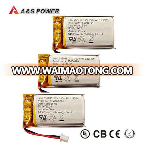 UL Rechargeable 3.7V 350mAh Battery Li-Polymer Lipo with PCM Protection